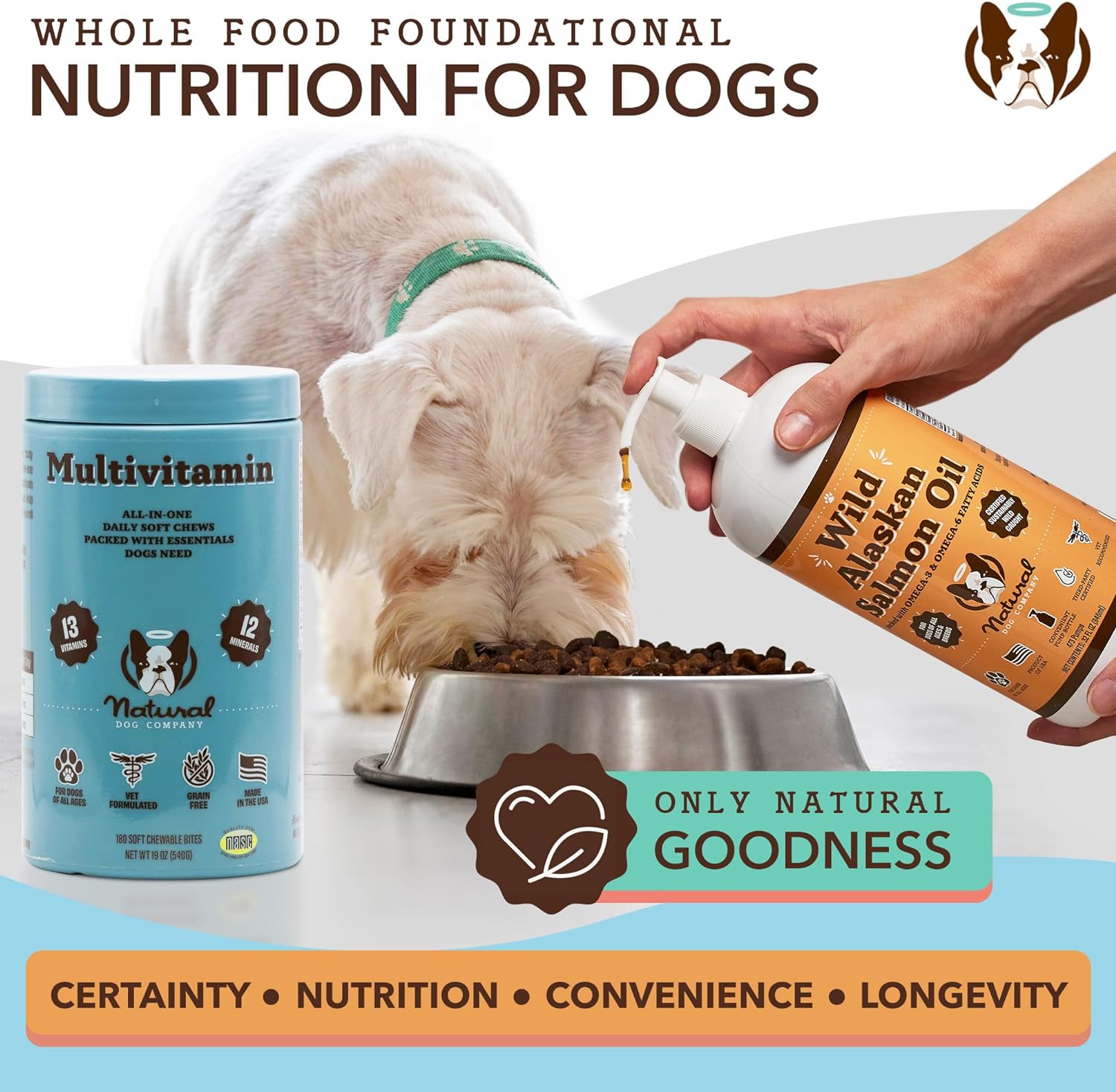 Natural Dog Multivitamin Chews (180 Pcs) Dog Vitamins & Supplements, Peanut Butter & Bacon Flavor, Dogs, Supports Immune System, Antioxidant : Pet Supplies