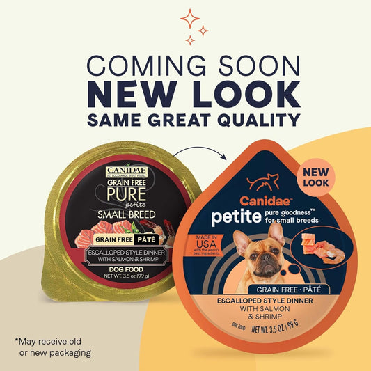 Canidae Pure Petite Small Breed Cup Pate With Salmon & Shrimp Dog Wet (12) 3.5 Oz