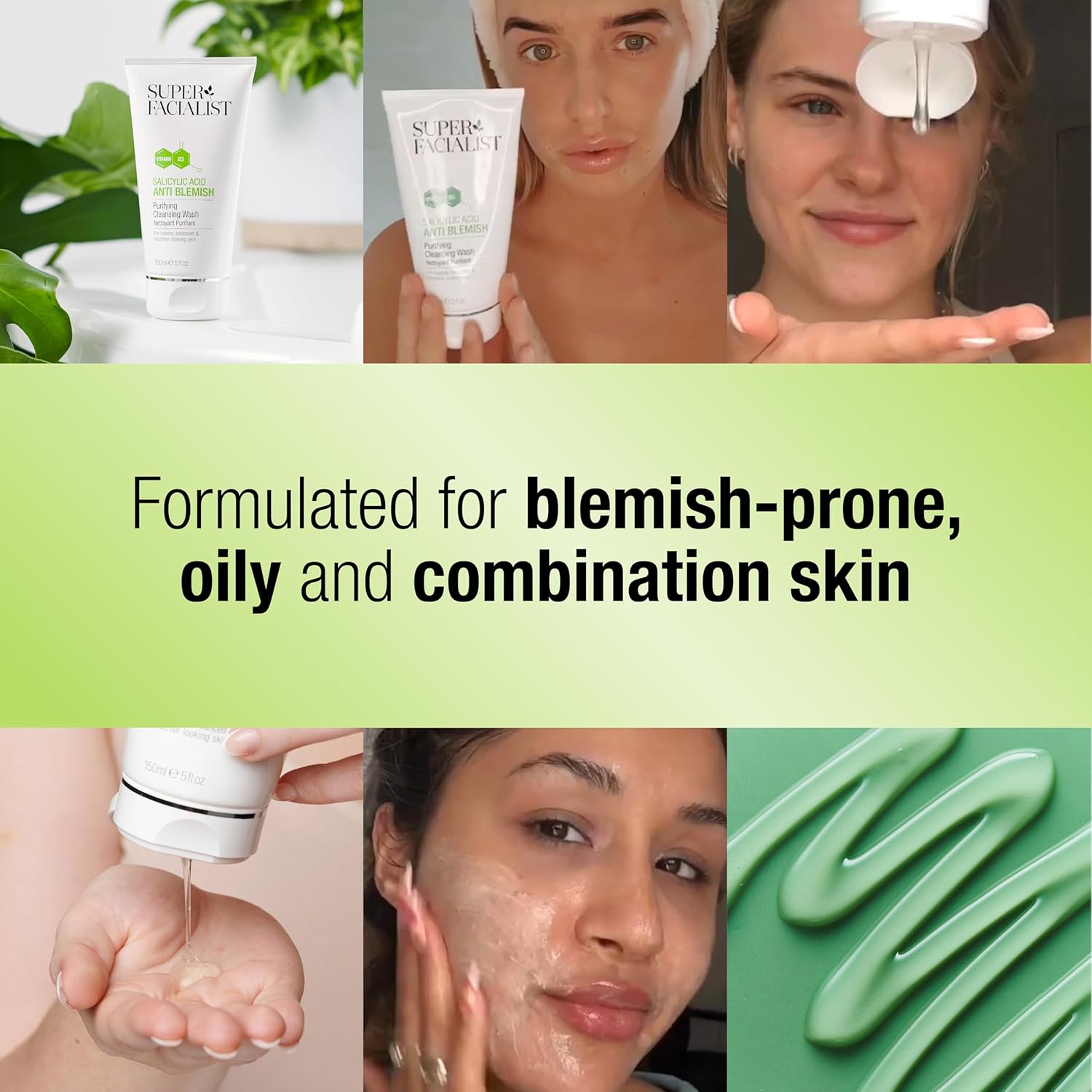 Super Facialist - Salicylic Acid Anti Blemish Purifying Cleansing Wash with Niacinamide (Vitamin B3), Face Cleanser & Face Wash for Clean and Clear Skin & Treat Acne, 150ml : Amazon.co.uk: Beauty