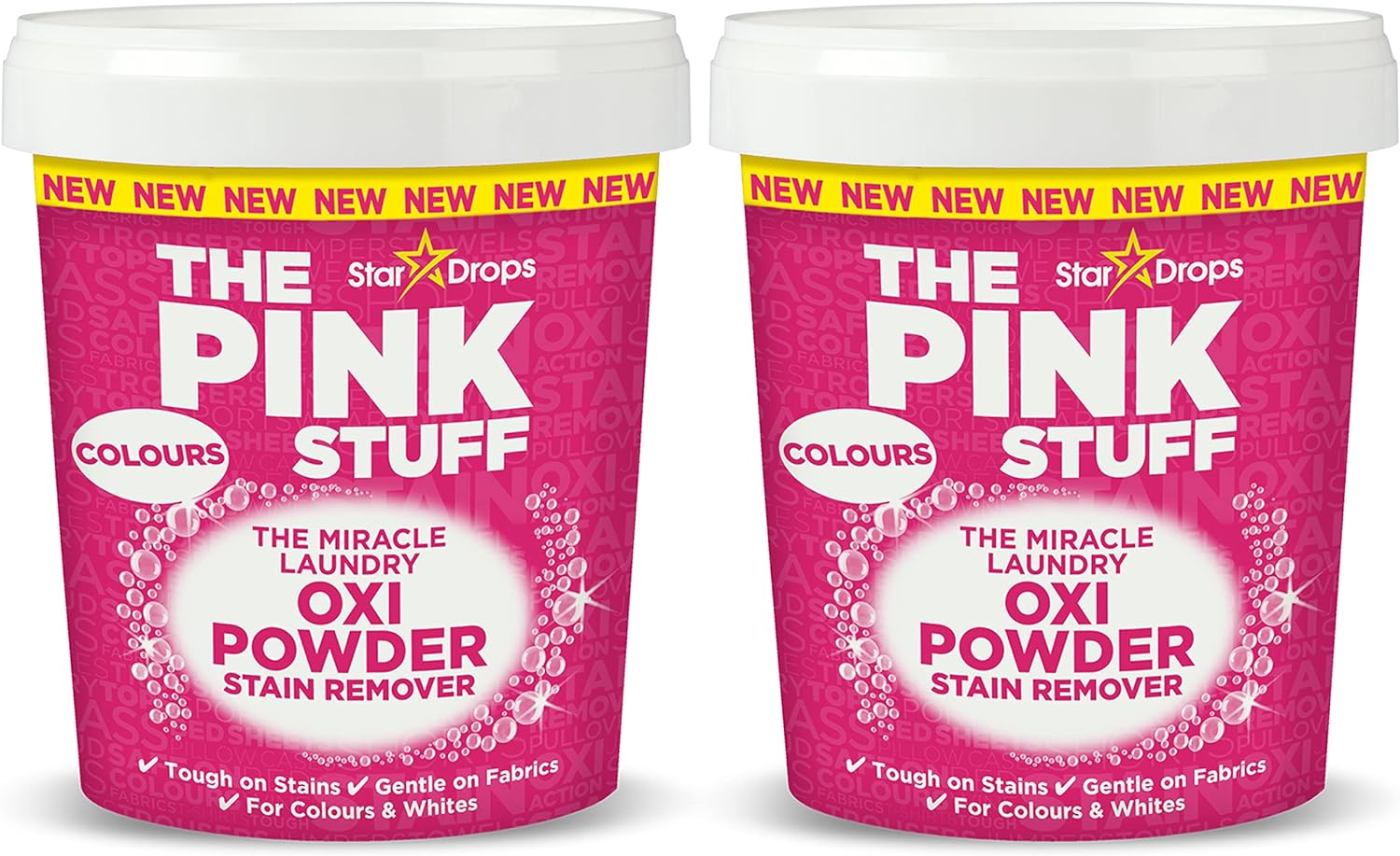 Stardrops - The Pink Stuff - The Miracle Laundry Oxi Powder Stain Remover For Color'S Bundle (2 Color'S Powder)