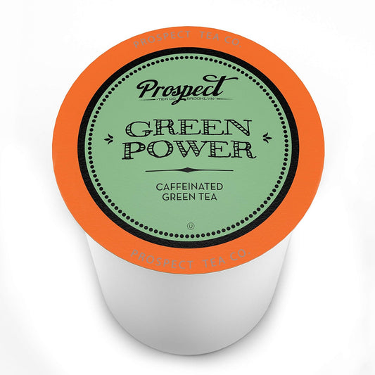 Prospect Tea Green Power Caffeinated Tea Pods Compatible With K Cup Brewers Including 2.0, 40 Count