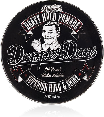 Dapper Dan Heavy Hold Pomade - Strong Hold And High Shine Mens Oil Based Hair Pomade Liquorice And Vanilla Scent, 1 X 100 Ml