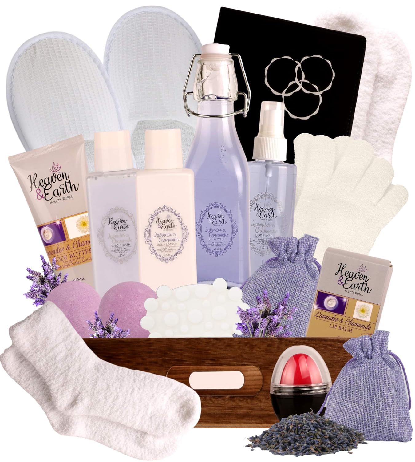 Birthday Gift Basket For Women. Lavender Pampering Gift Basket! All Inclusive Spa Bath Gift Set For Relaxing, Self Care, Meditation Gifts For Her Gift Bath Set For Mind & Body Stress Relief!