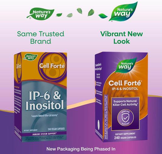 Nature'S Way Cell Forté Ip-6 & Inositol, Supports Natural Killer Cell Activity*, Immune Support*, With Calcium, Phosphorus & Magnesium, Gluten-Free, Vegan, 240 Capsules (Packaging May Vary)