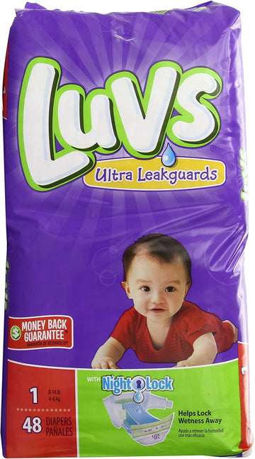 Luvs With Ultra Leak Guards Diapers, Size 1, 48 Count