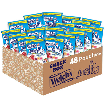 Welch'S Juicefuls Juicy Fruit Snacks, Mixed Fruit, Fruit Gushers, Perfect For School Lunches,Bulk Pack, Gluten Free, Individual Single Serve Bags, 1 Oz (Pack Of 48)