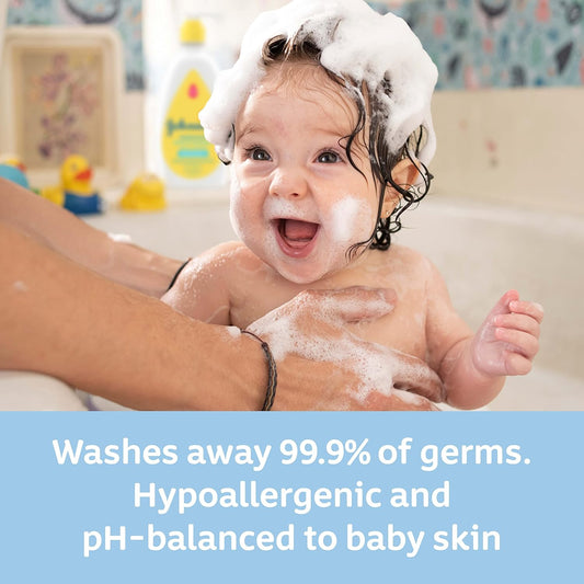 Johnson'S Head-To-Toe Gentle Baby Body Wash & Shampoo, Tear-Free, Sulfate-Free & Hypoallergenic Bath Wash & Shampoo For Baby'S Sensitive Skin & Hair, Washes Away 99.9% Of Germs, 18.7 Fl. Oz