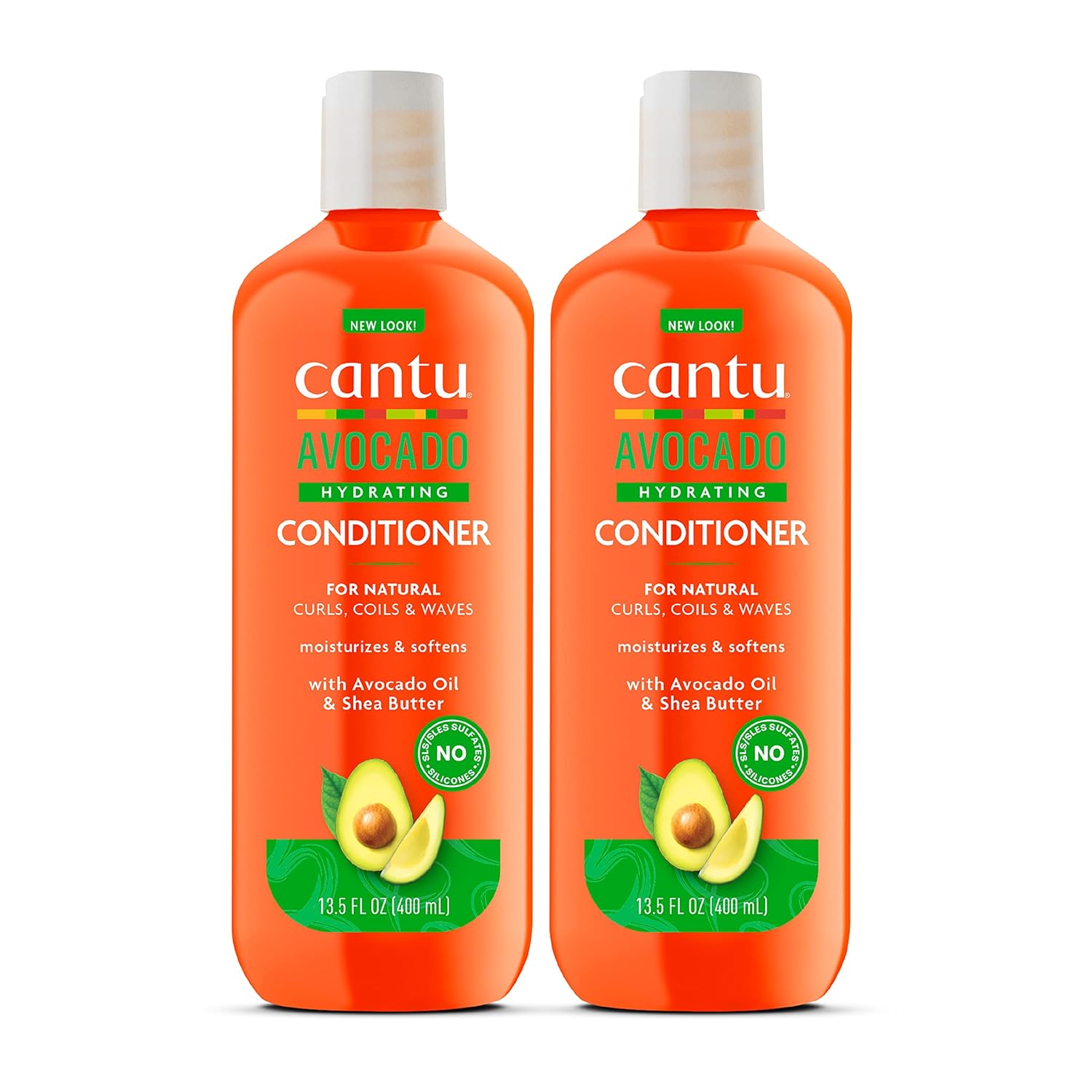 Cantu Avocado Hydrating Silicone-Free Conditioner With Pure Shea Butter, 13.5 Oz (Pack Of 2) (Packaging May Vary)