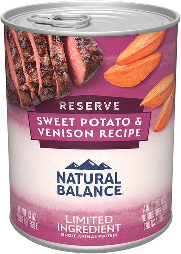 Natural Balance Limited Ingredient Adult Grain-Free Wet Canned Dog Food, Reserve Sweet Potato & Venison Recipe, 13 Ounce (Pack Of 12)
