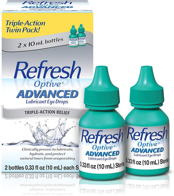 Refresh Optive Advanced Eye Drops, 0.33 Fl Oz (Twin Pack)