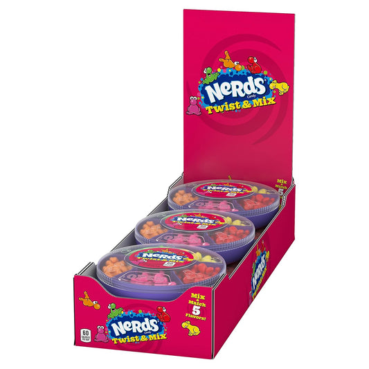 Nerds Twist & Mix Candy, Assorted Fruit Flavors, 2.1 Ounce Container (Pack Of 6)