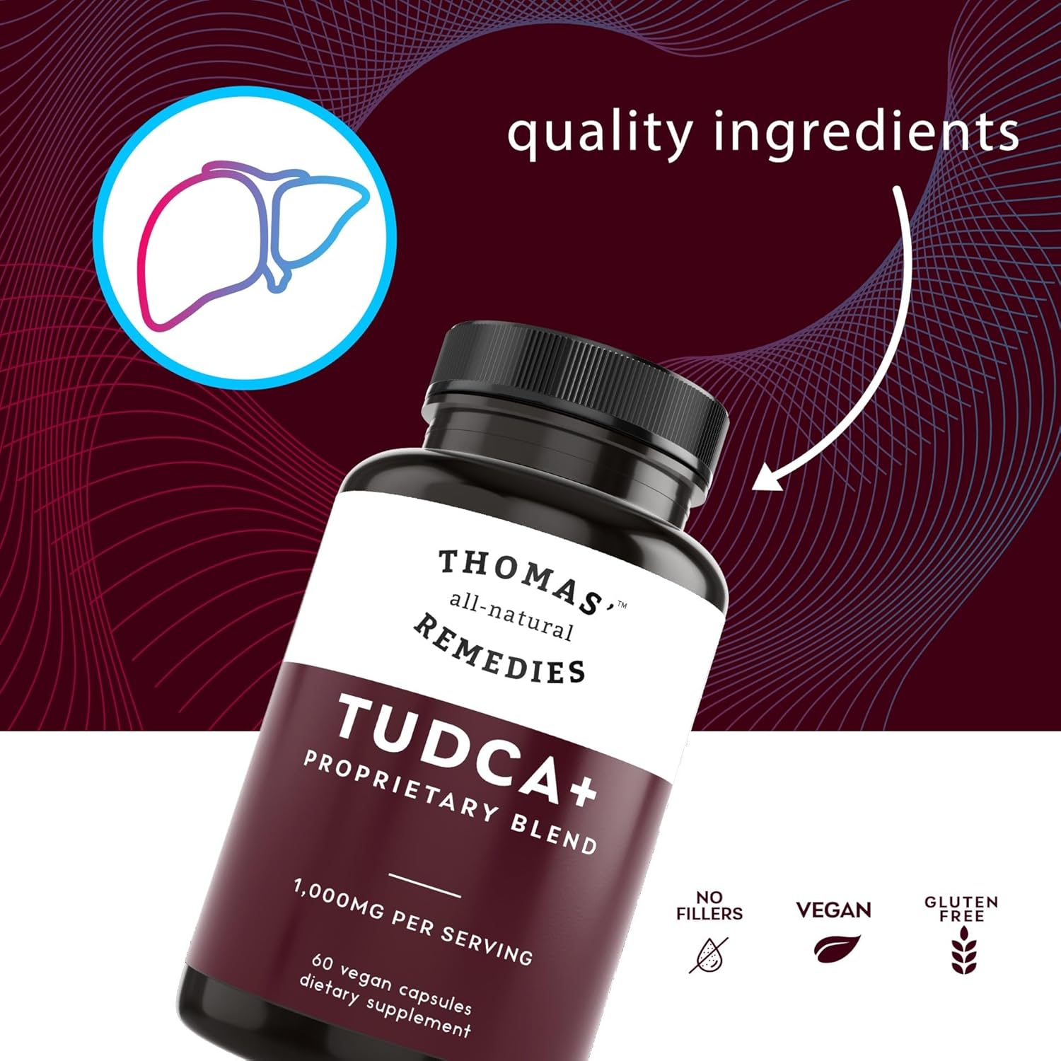 Buy Thomas' All-Natural Remedies Tudca 500Mg (1000Mg Per Serving), 60 Capsules- Tauroursodeoxycholic Acid, Liver Support Supplement- Vegan, Non-Gmo, No Filler Capsules On  Free Shipping On Qualified Orders