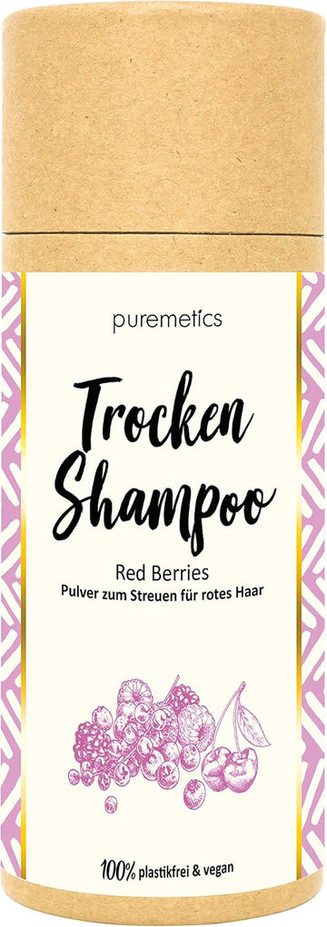Puremetics Zero Waste Dry Shampoo "Red Berries" (100 G) | For Red Hair | 100% Vegan & Plastic-Free