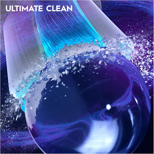 Oral-B Io Ultimate Clean Original Electric Toothbrush Head, Twisted & Angled Bristles For Deeper Plaque Removal, Pack Of 6 Toothbrush Heads, Suitable For Mailbox, Black