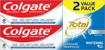 Colgate Total Toothpaste Whitening Gel, Whitening Mint, 4.8 Ounce (Pack of 2)