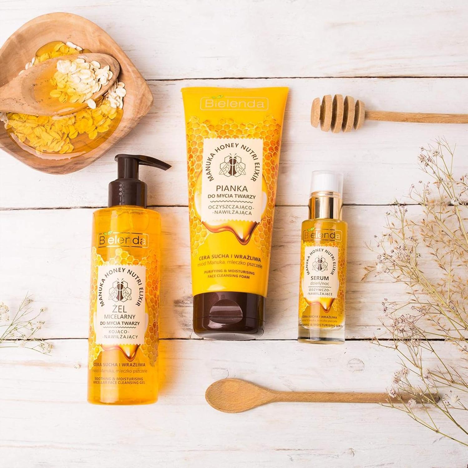 Bielenda Manuka Honey Nutri Elixir - Gently Cleanses And Refreshes Delicate And Demanding Dry And Sensitive Skin - Manuka Honey Soothing Face Micellar Cleansing Gel For Dry And Sensitive Skin - 200 g : Amazon.co.uk: Beauty
