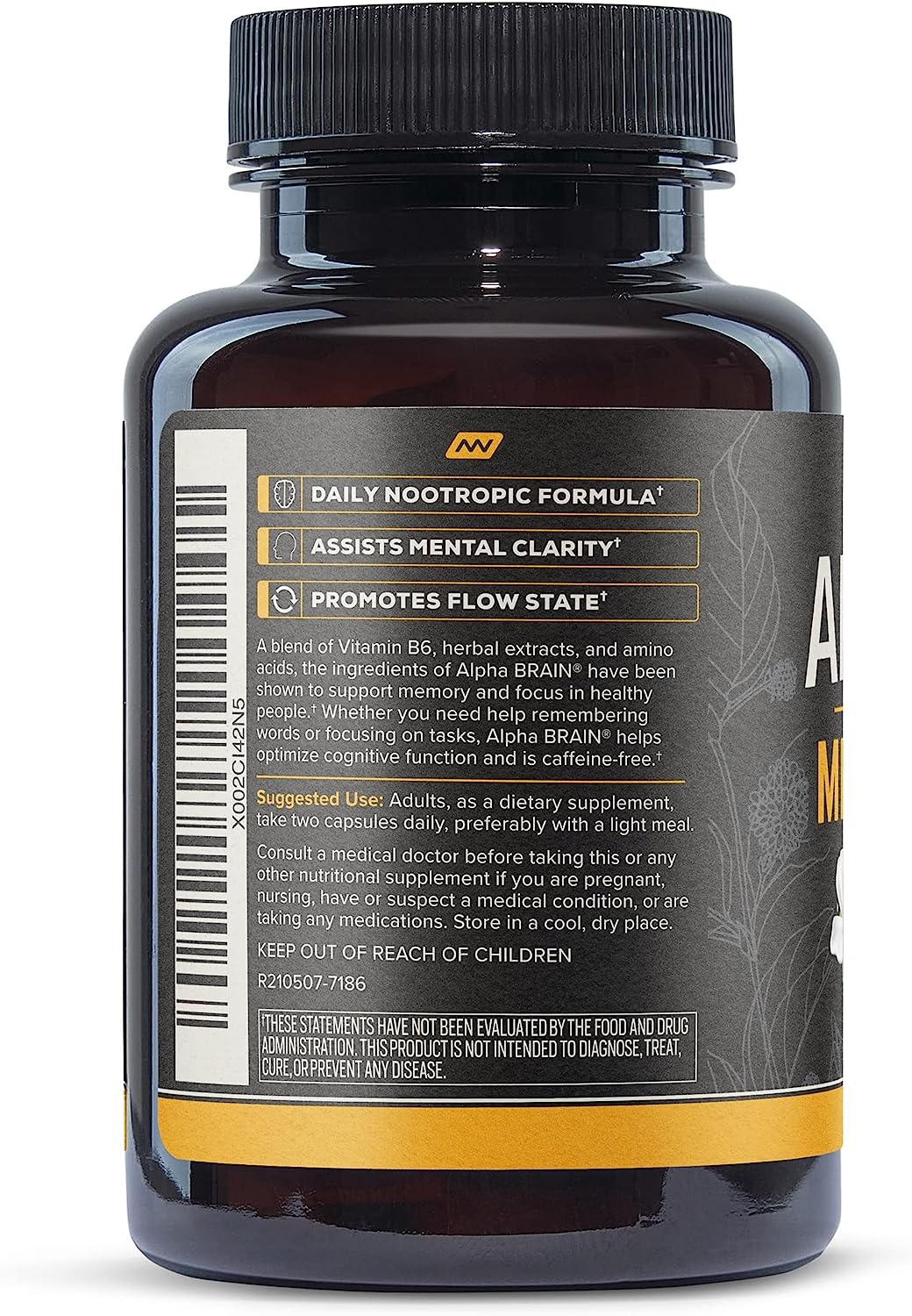 ONNIT Alpha Brain Premium Nootropic Brain Supplement, 30 Count, for Men & Women - Caffeine-Free Focus Capsules for Concentration, Brain Booster& Memory Support - Cat's Claw, Bacopa, Oat Straw : Health & Household