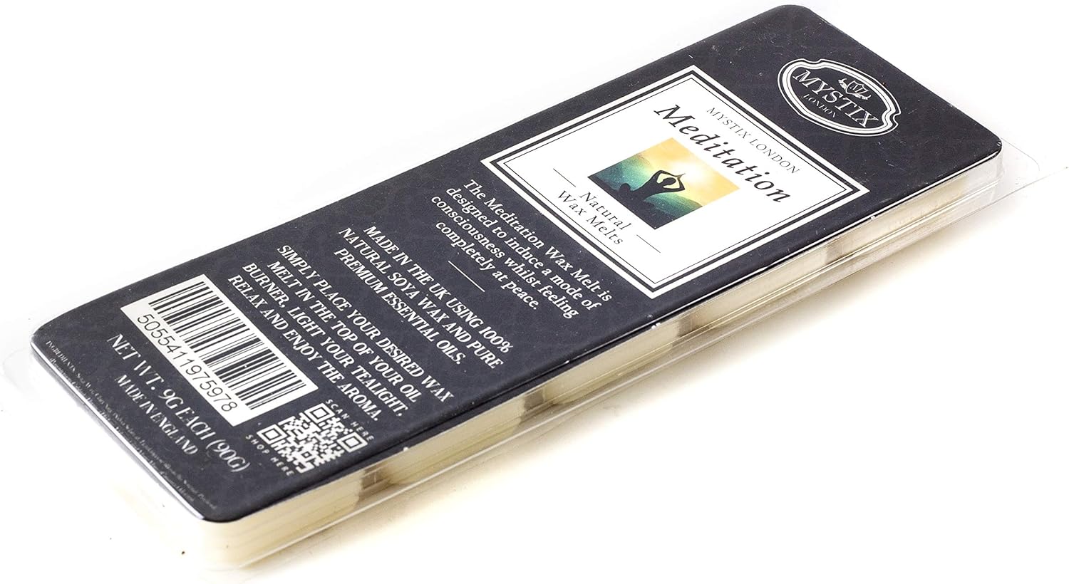Mystix London | Meditation - Wax Melts Clamshell 90G (10 Cubes) | 100% Natural Soya Wax | Best Aroma For Home, Kitchen, Living Room And Bathroom | Perfect As A Gift | Handmade In Uk