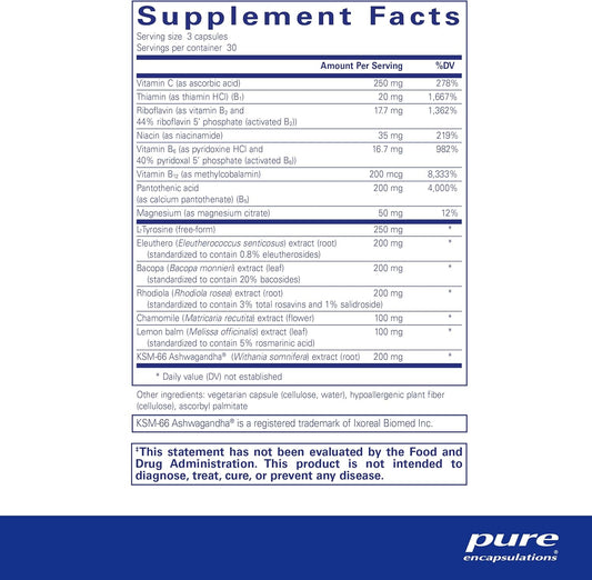 Pure Encapsulations Daily Stress Formula | Promotes Mental Relaxation And Moderates The Effects Of Occasional Stress* | 90 Capsules