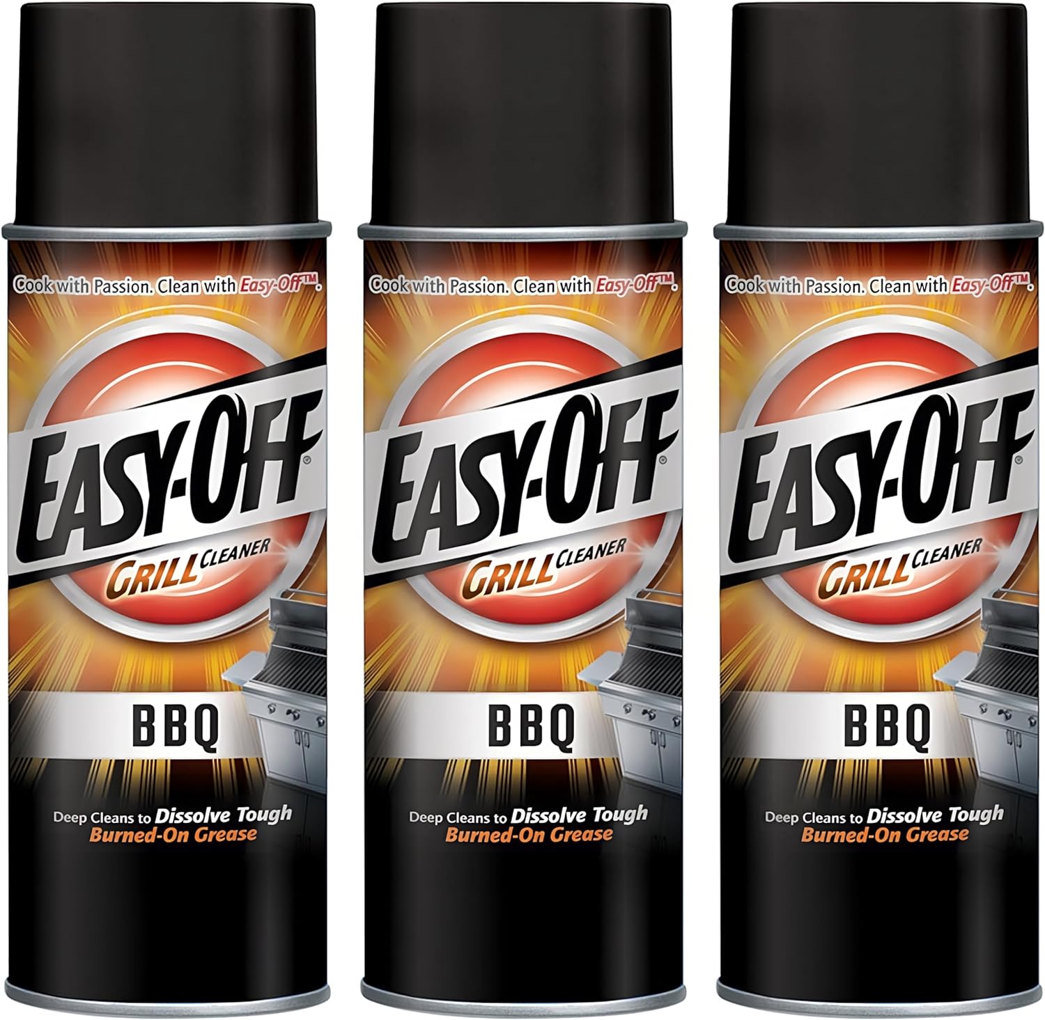 Easy-Off BBQ Grill Cleaner, Degreaser 14.5 Oz Can (Pack of 3)