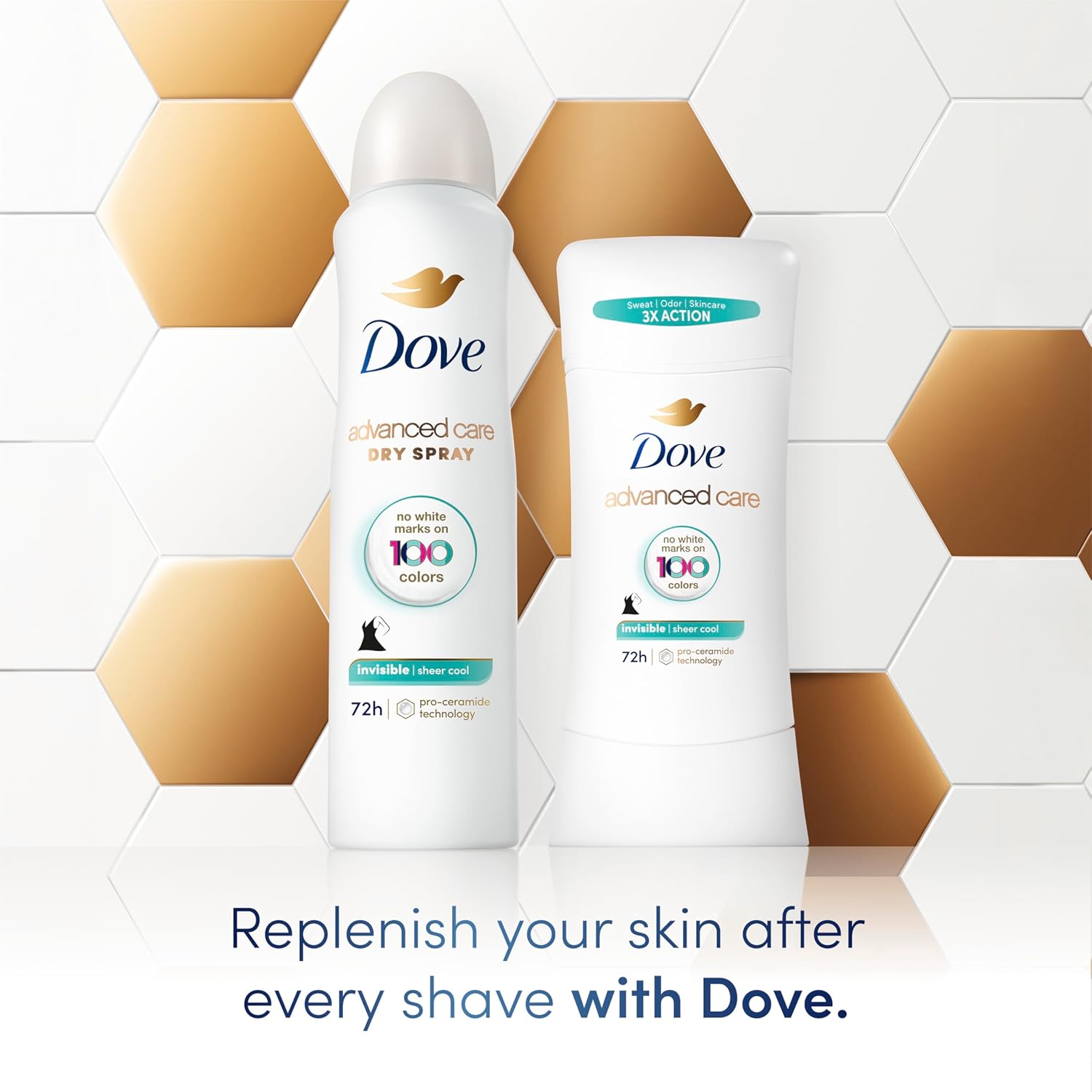 Dove Advanced Care Antiperspirant Deodorant Stick Sheer Cool For Soft, Resilient Skin, With 72-Hour Sweat & Odor Protection, 2.6 Oz : Beauty & Personal Care