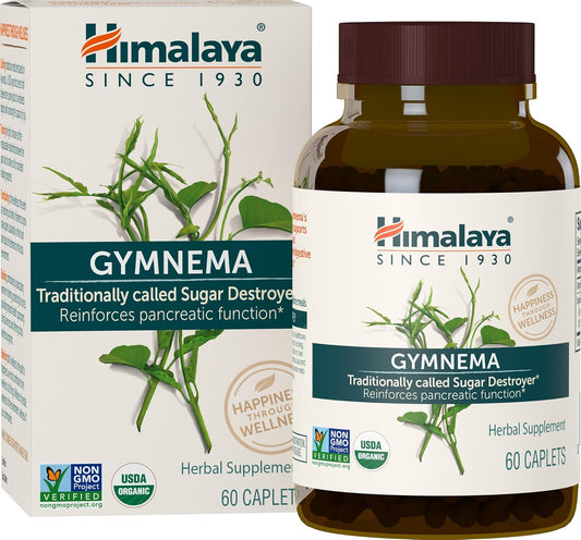 Himalaya Organic Gymnema Herbal Supplement Usda Certified Organic, Non-Gmo, 700 Mg, 60 Plant-Based Caplets, 60 Day Supply, 2 Pack