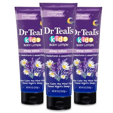 Dr Teal'S Kids Sleep Body Lotion, With Melatonin & Essential Oil Blend, 8 Fl Oz (Pack Of 3)