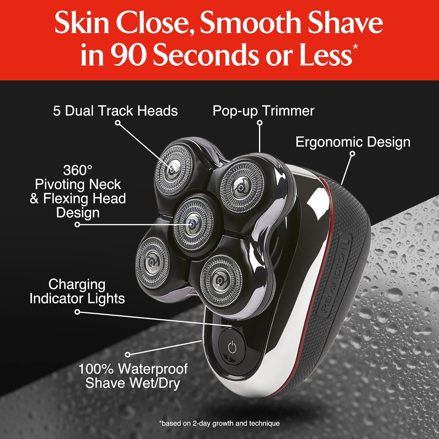 Remington Balder Boss Cordless Head Shaver XR7120 - Waterproof Electric Razor for Bald Men with 5 Dual Track Heads, 360 Flexing Head & Pop-Up Trimmer, Wet/Dry Shaving, 60 Mins Run Time : Beauty & Personal Care