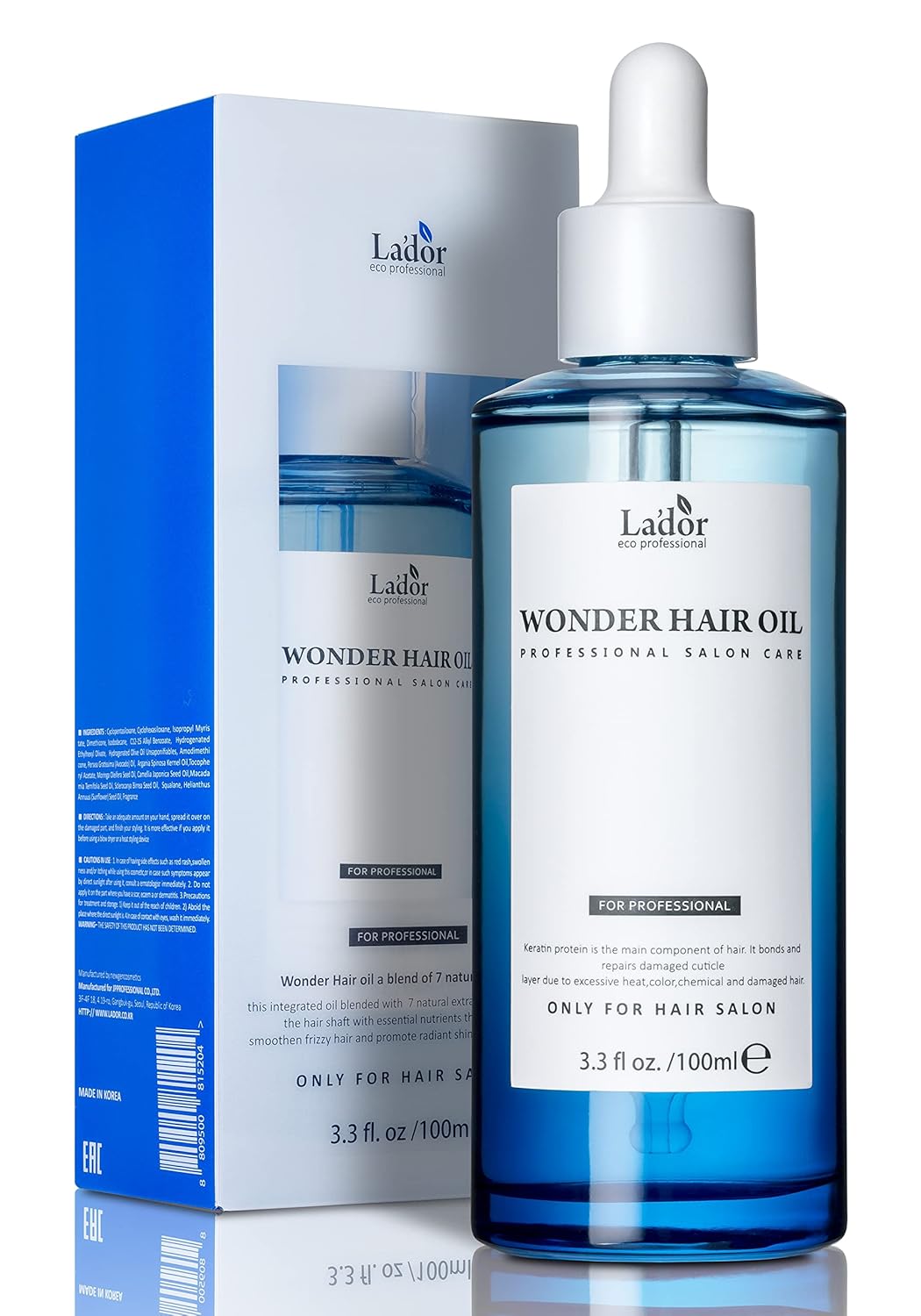 La'Dor Wonder Hair Oil Anti Frizz Leave-In Lightweight Protein Coditioner - Squalane Argan Avocado Oil For Dry Static Damaged Bleached Hair Defrizz Heat Protectant Treatment 3.3 Fl Oz Lador Korean