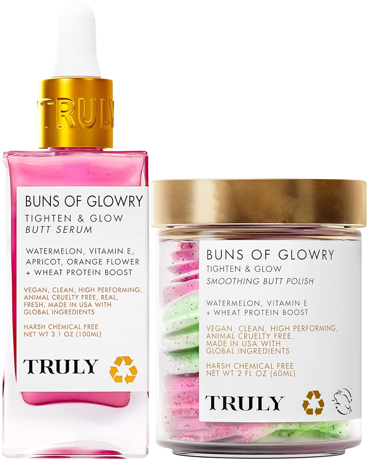 Truly Beauty For Your Buns - Butt Acne Clearing Treatment - Butt Scrub For Women Exfoliation Polish And Exfoliating Body Scrub - Comes With Buns Of Glowry Body Polish And Skin Tightening Cream Serum