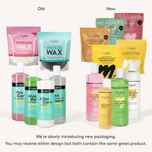Mylee Professional Complete Waxing Kit With Wax Heater, Hard Wax Beads 500G, Applicator Spatulas, Pre & After Care Gel, Equipment Cleaner (Kit With Both Wax Pouches)