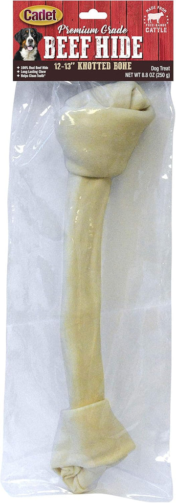 Cadet Beef Hide Knotted Dog Chews Knotted Bone Original 12-13" (1 Count)