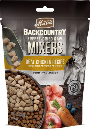 Merrick Backcountry Freeze Dried Raw Grain Free Dry Meal Mixers, Premium And Natural Dog Food Toppers, Chicken - 12.5 Oz. Pouch