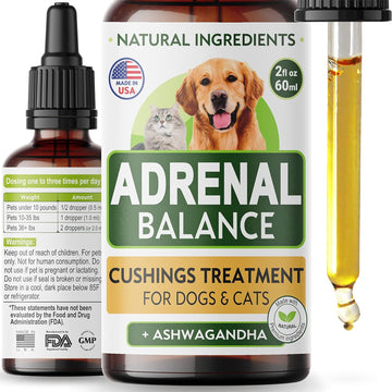 ?dr?n?l Balance for Dogs and Cats - Cushings Treatment for Pets, ?dr?n?l Support w/Ashwagandha, Licorice Root, Rhodiola Rosea – Best Cushings Treatment for Dogs - 2oz Harmony Herbal Drops