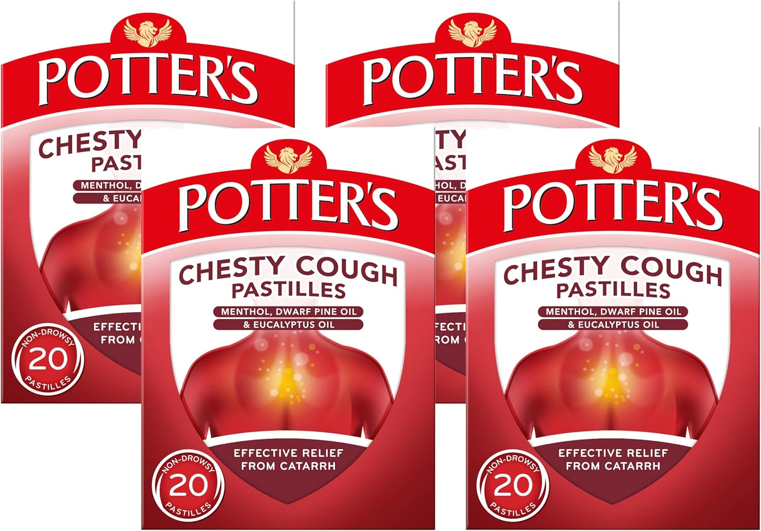 Potter's Chesty Cough Pastilles Non-Drowsy, 20 Pastilles (Pack of 4) : Amazon.co.uk: Health & Personal Care