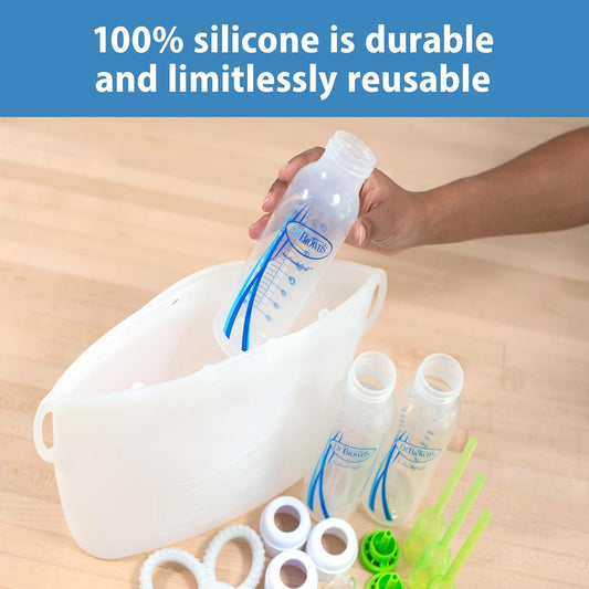Dr. Brown’S 100% Silicone Microwave Steam Sterilizer Bag For Baby Bottles, Breast Pump Parts & Other Toddler Accessories, Reusable Sterilizing Bag