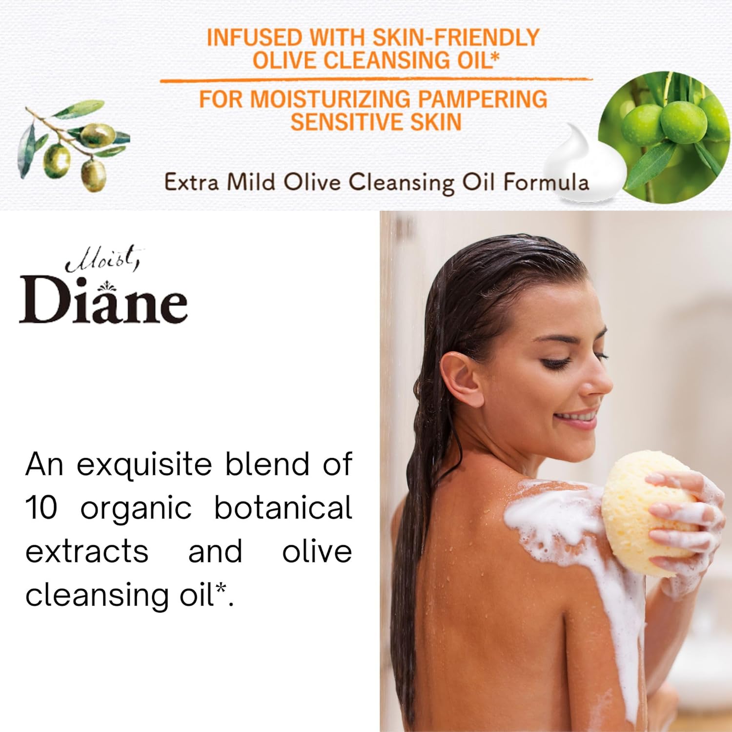 Moist Diane Natural Body Wash For Sensitive Skin Women & Men, Argan Oil Shower Gel With Pump For Hydration, Paraben-Free Body Soap For Baby & Kids, Sulfate & Silicone Free, Sicilian Fruits, 16.9 Fl Oz : Beauty & Personal Care