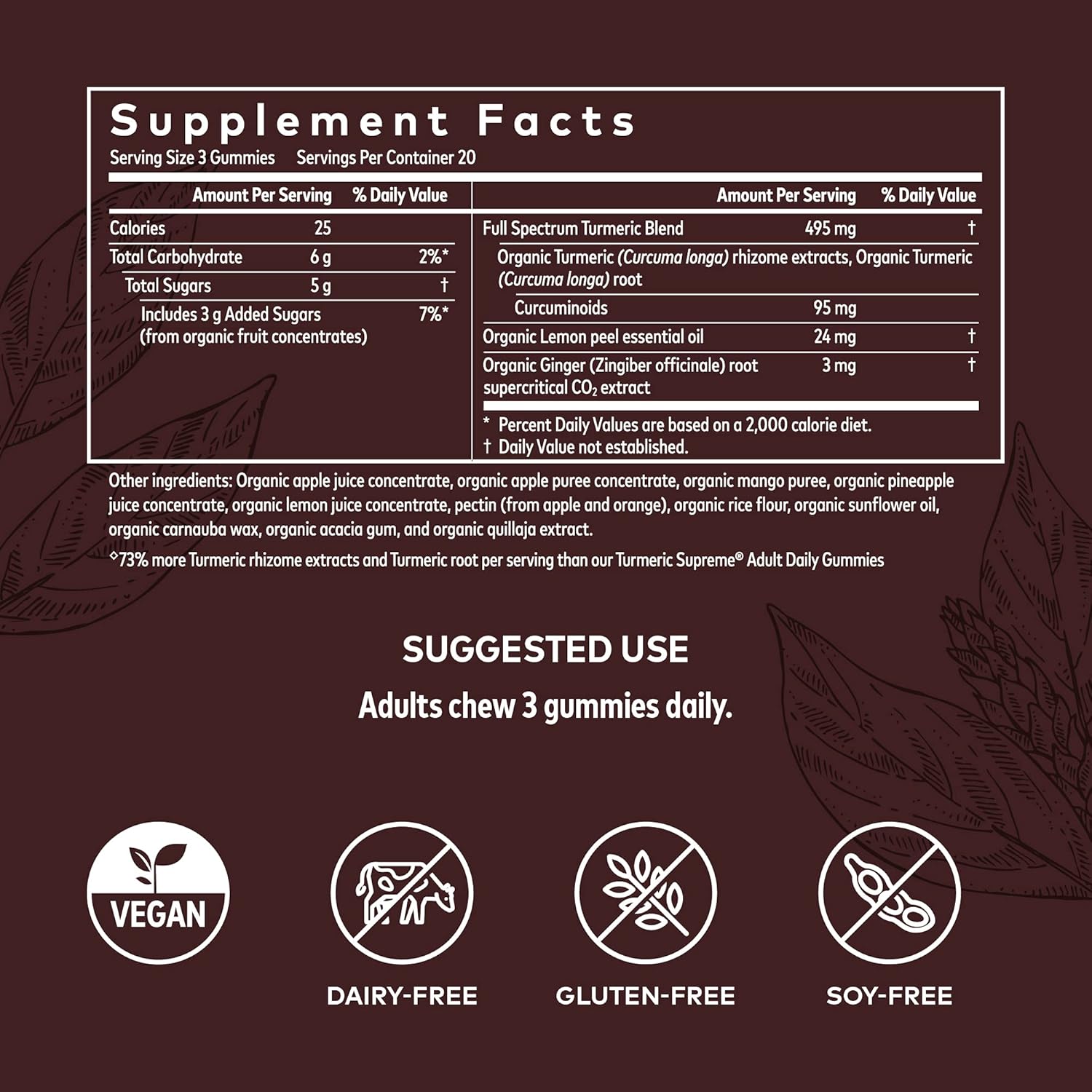 Gaia Herbs Turmeric Supreme Extra Strength Gummies - Supports Swelling Relief to Help Maintain an Active Lifestyle - Turmeric Gummies with Black Pepper - 120 Vegan Organic Gummies