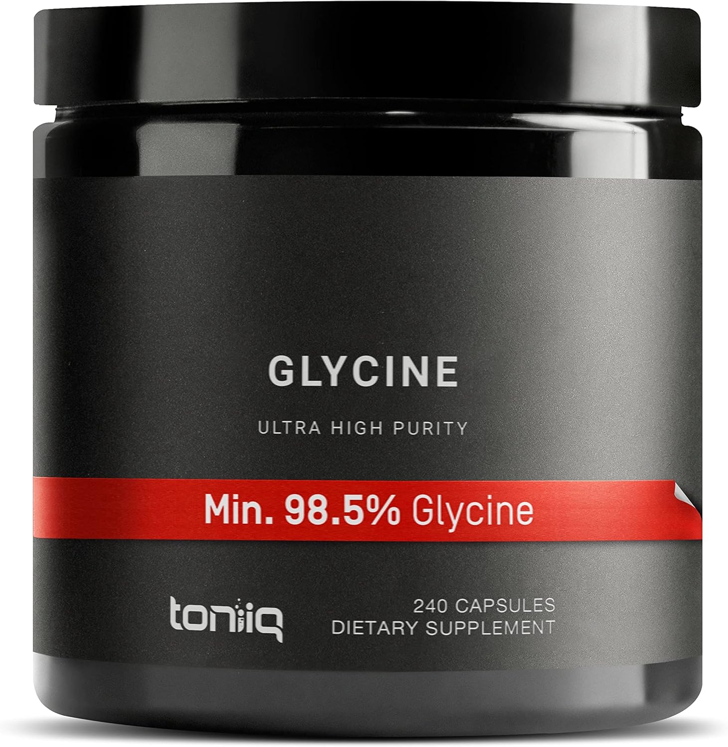 Toniiq 1300Mg Glycine Supplements - 4 Month Supply - Min. 98.5%+ Tested Purity - Ultra High Strength And Bioavailable Glycine Powder Supplement - 240 Vegetarian Glycine Capsules - 120 Servings