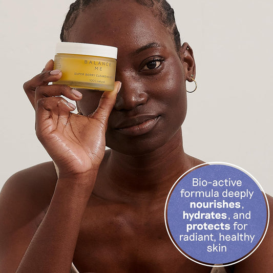 Balance Me Super Berry Cleansing Balm 100G, Makeup Remover And Face Cleanser Balm For Removing Dirt And Make Up