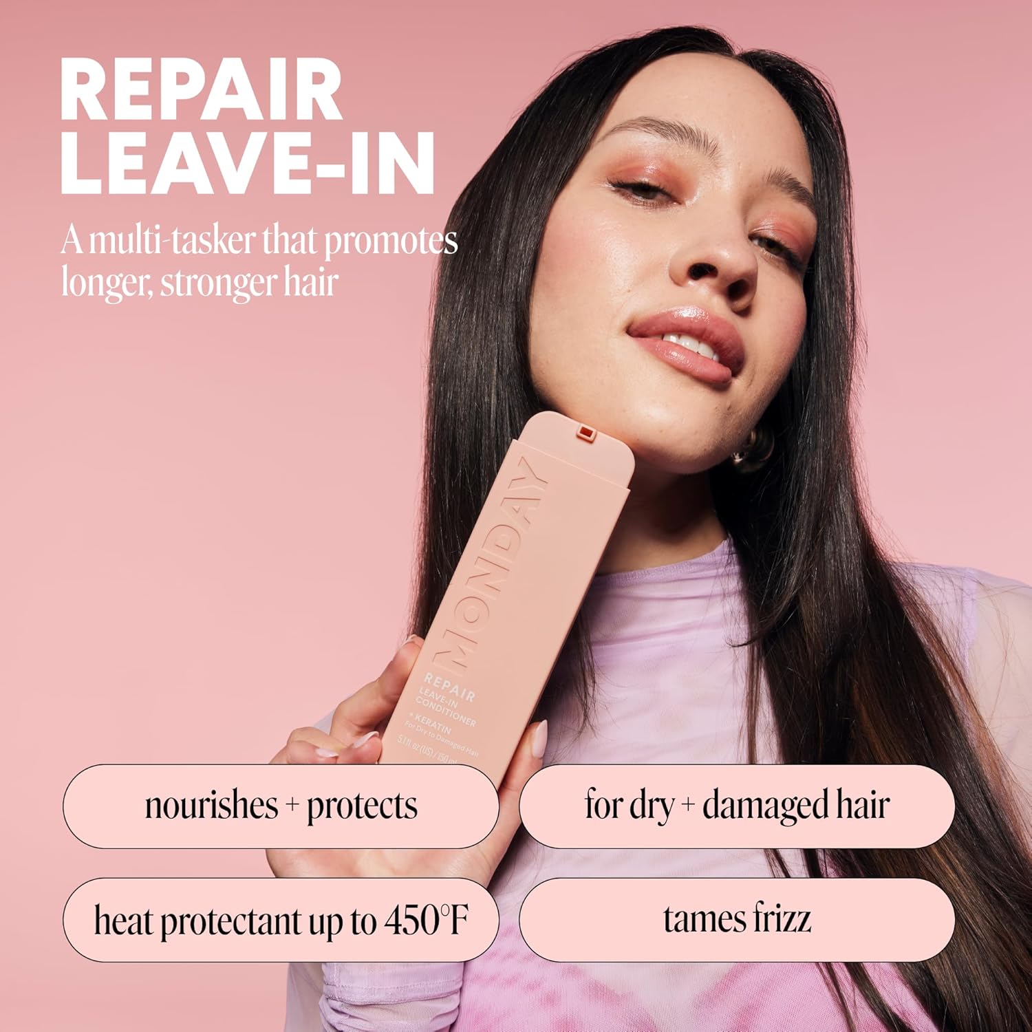 Monday Haircare 6 X 150 Ml Repair Leave-In Conditioner With Keratin, Jojoba Oil, Wheat Protein And Cocoa Butter For Dry & Damaged Hair