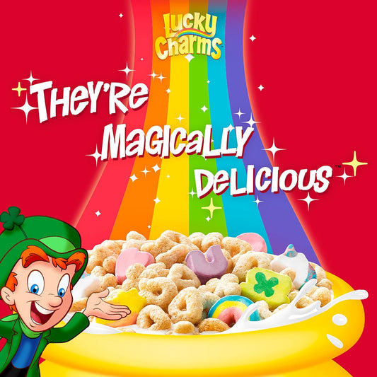 Lucky Charms, Gluten Free Cereal with Marshmallows, With Leprechaun Trap, Family Size, 18.6 OZ