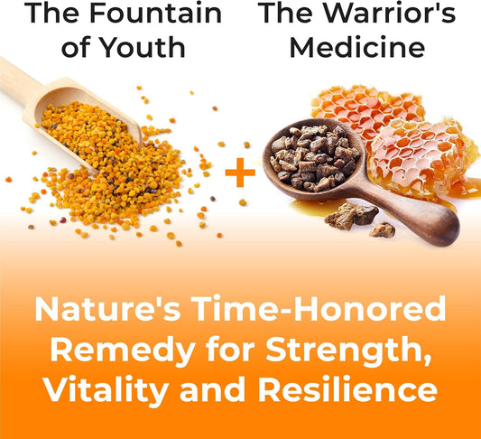 Bee Pollen Capsules With Propolis – Organic Supplement For Energy, Vitality, Wellness, Rich In Vitamins, Immune Support & Nutrient Boost For Men & Women, 100% Pure & Natural For Breast Growth