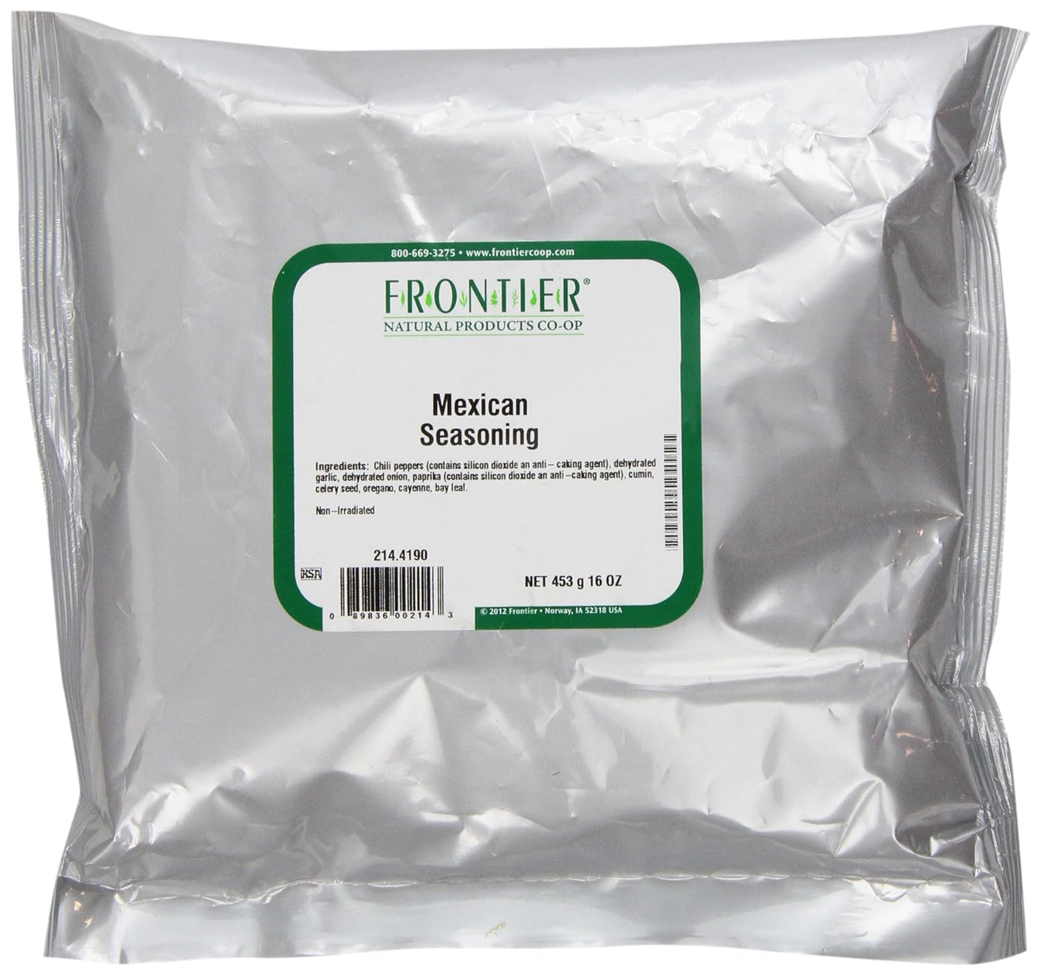Frontier Co-Op Mexican Seasoning Mix, 1-Pound Bulk Bag, Salt-Free, Rich, Flavorful Heat To Spice Up Any Dish, Kosher, Non Eto