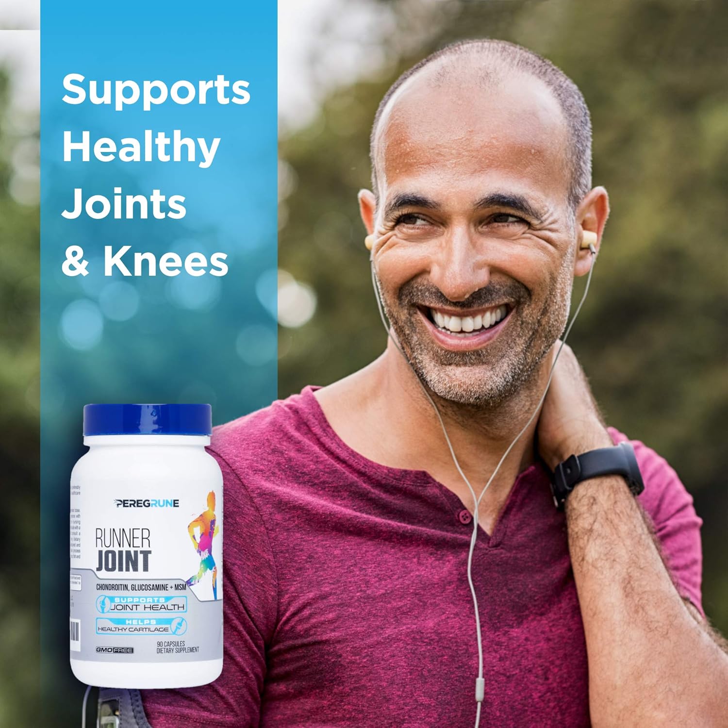 Peregrune Runner Joint Support Supplement - Healthy Knees, Back, Cartilage, & Joints – Glucosamine Chondroitin Msm- Gmp Certified Running Supplements And Joint Support For Athletes – 90 Capsules : Health & Household