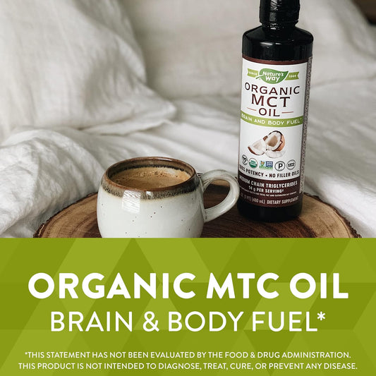 Nature's Way MCT Oil, Brain and Body Fuel from Coconuts*; Keto and Paleo Certified, Organic, Gluten Free, Non-GMO Project Verified, 16 . 