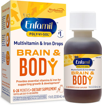 Enfamil Prenatals & Baby Vitamins Poly-Vi-Sol 8 Multi-Vitamins & Iron Supplement Drops for Infants & Toddlers, Supports Growth & Development, 50 mL Dropper Bottle