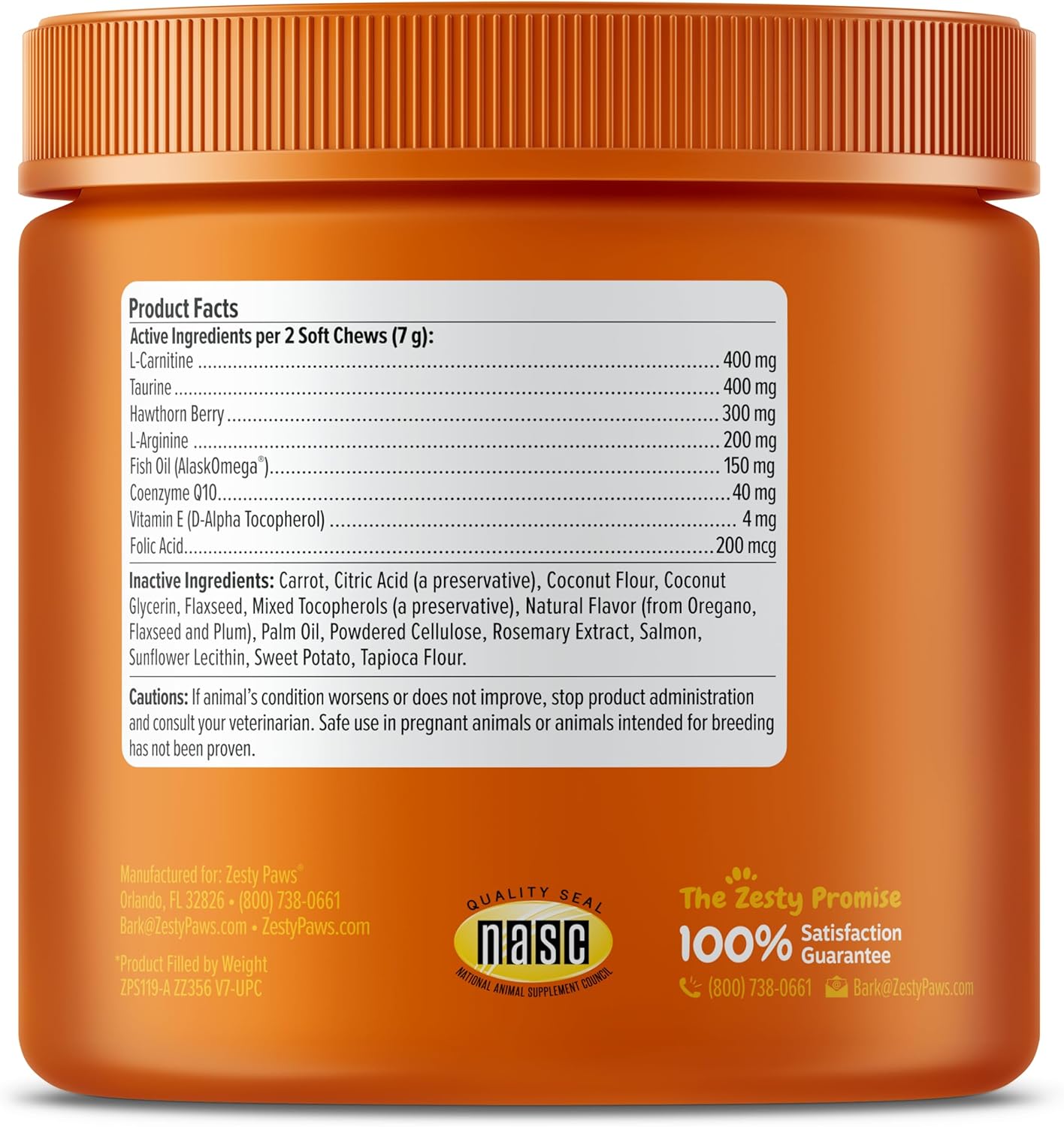 Zesty Paws Cardiovascular Support for Dogs - Taurine for Dogs, CoQ10 for Dogs, L Carnitine & Sea Buckthorn for Senior Dog Heart Health - AlaskOmega Fish Oil Omega 3 - Salmon - 90 Count : Pet Supplies