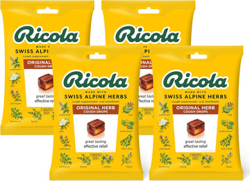 Ricola Original Herbal Cough Suppressant Throat Drops, 21ct Bag (Pack of 4)