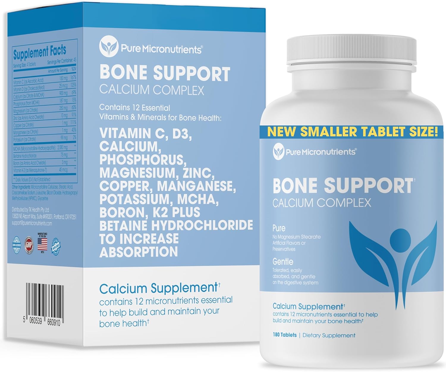 Calcium Supplement For Women & Men - Calcium Citrate & Hydroxyapatite + Vitamin D3 K2 Magnesium Zinc & More For Complete Bone Health, 180 Tablets